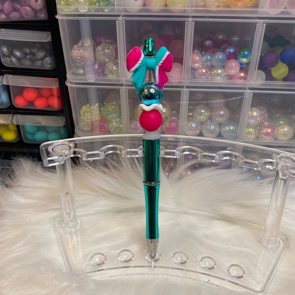 Colorful Beaded Pen with Bow